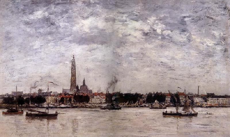 Eugene Boudin Le Port a Anvers oil painting image